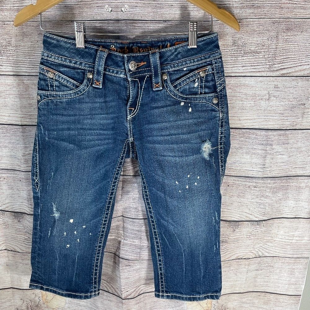 Rock Revival Kate Distressed Capris Sz‎ 27